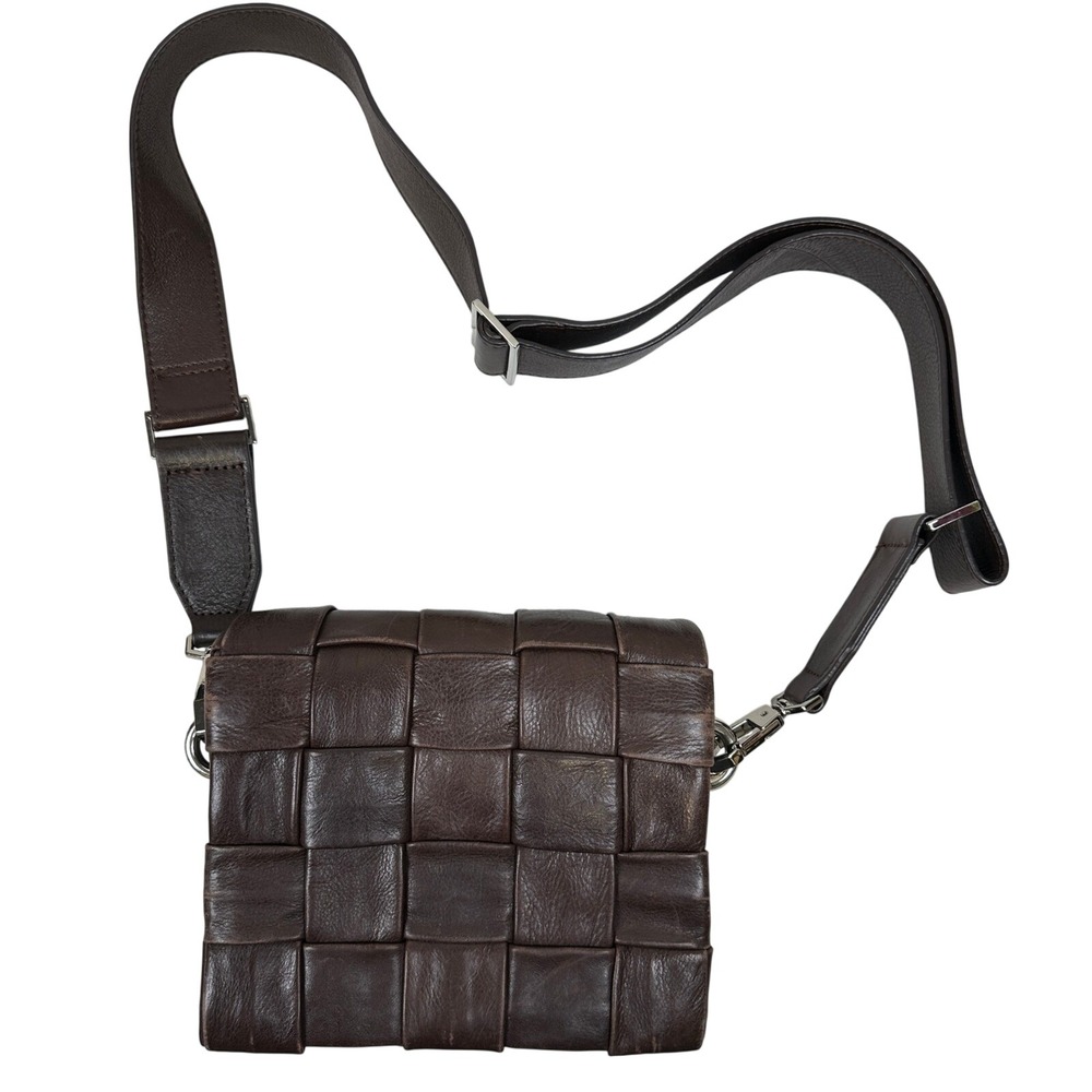VELEZ Woven Leather Men's ‎ Crossbody Messenger Bag Brown Artisan Colombia